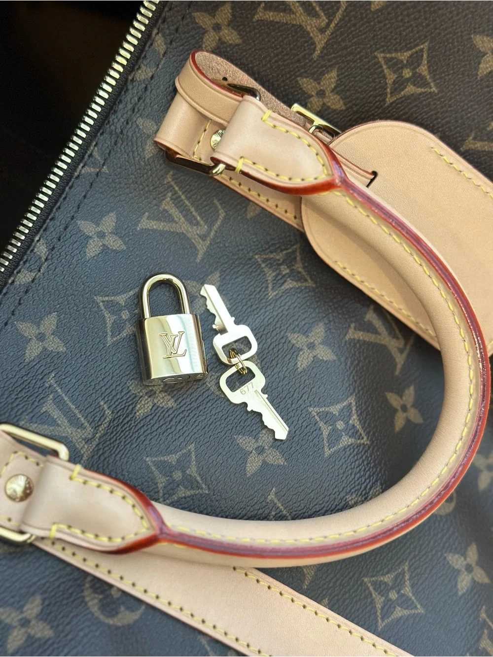 Louis Vuitton Monogram Canvas Travel Duffel with Natural Leather Trim
